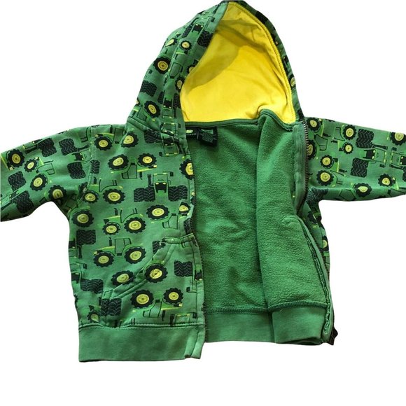 John Deere Toddler Boys Zip Up Sweatshirt Jacket Hoodie With Pockets Size 18M - Picture 4 of 7